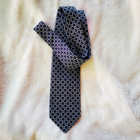 Men's Geometrical Burberry Vtg Tie - Picture 6 of 10